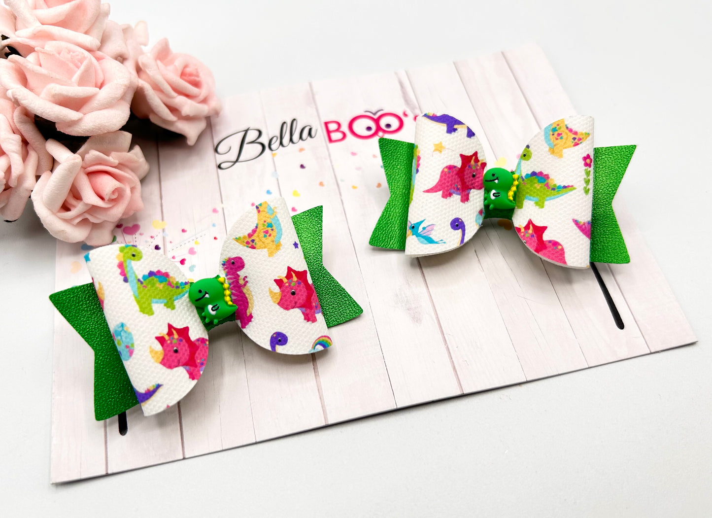 SPECIAL OFFER - Dino Pigtail Hair Bow Set