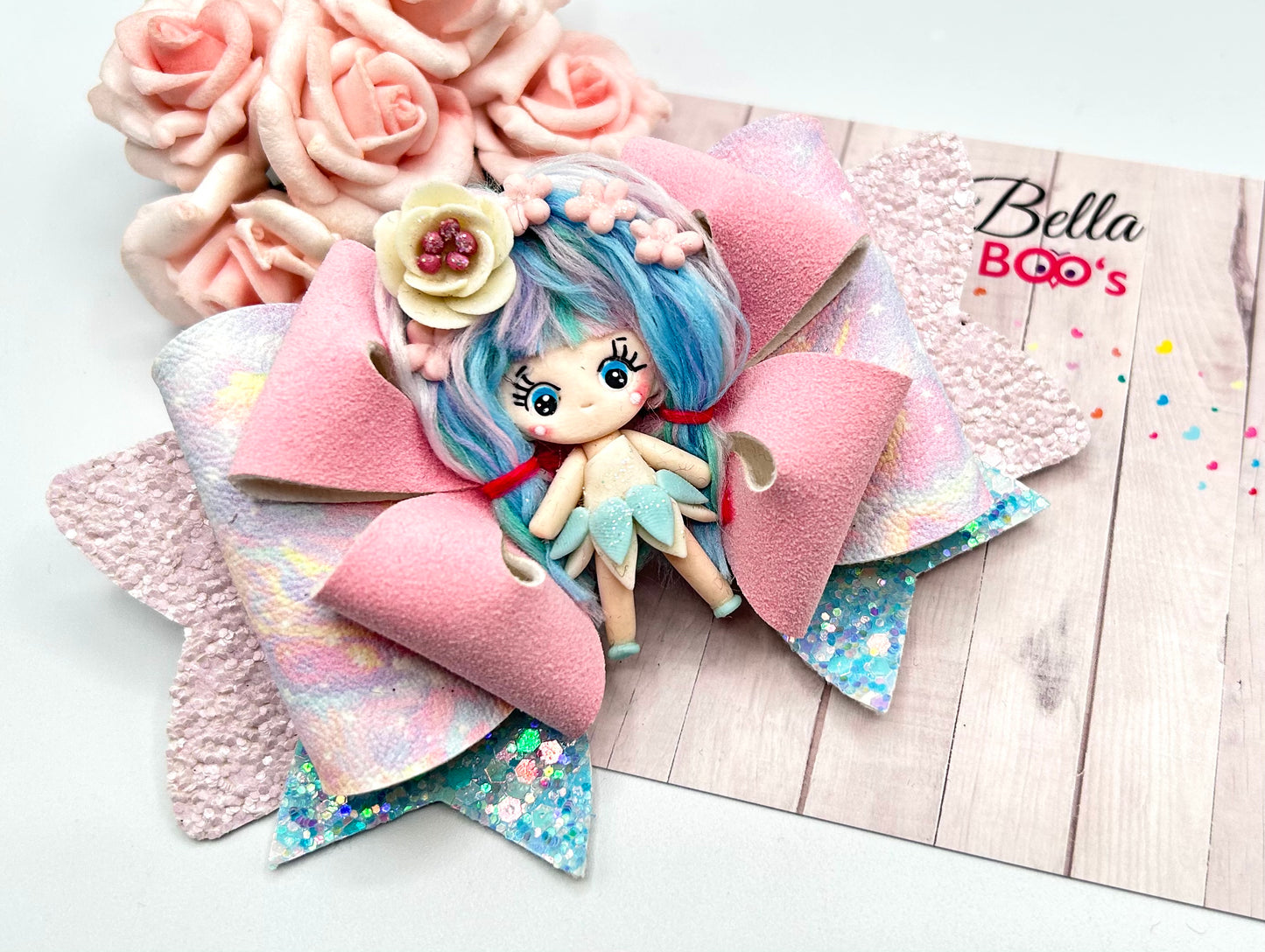 Deluxe Fairy Delight Hair Bow - Handcrafted Clay