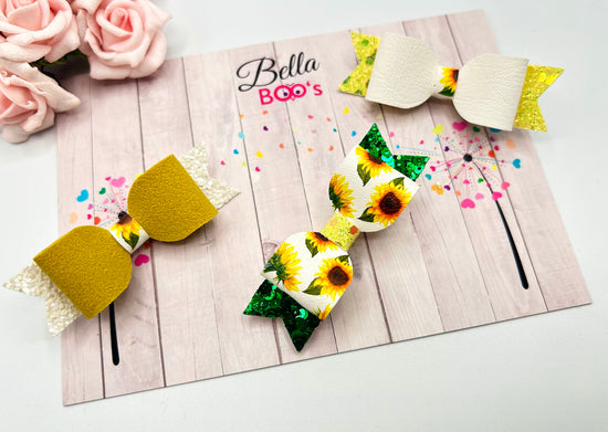 Itsy Bitsy Hair Bow Set - Sunflowers