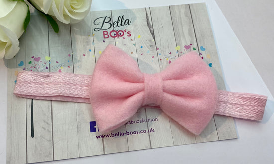 Super Soft Pink Bow Baby Band