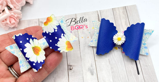 Bella Hair Bow Set - Blue Daisy