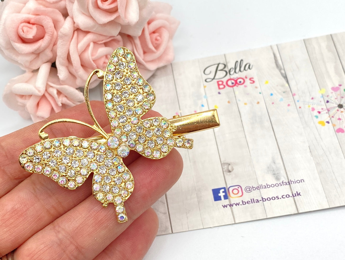 Gold Sparkly Butterfly Hair Clip