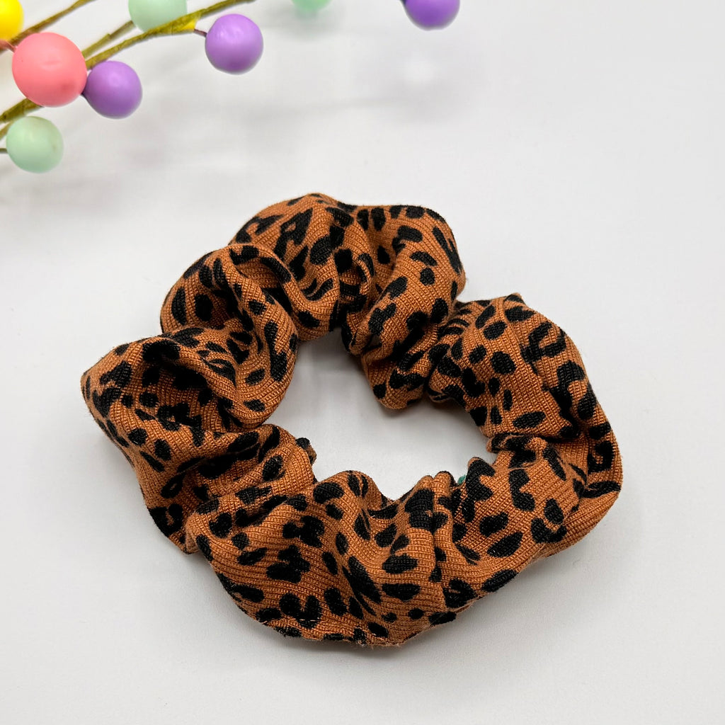 Animal Print Hair Scrunchie Brown/Black Hair scrunchies