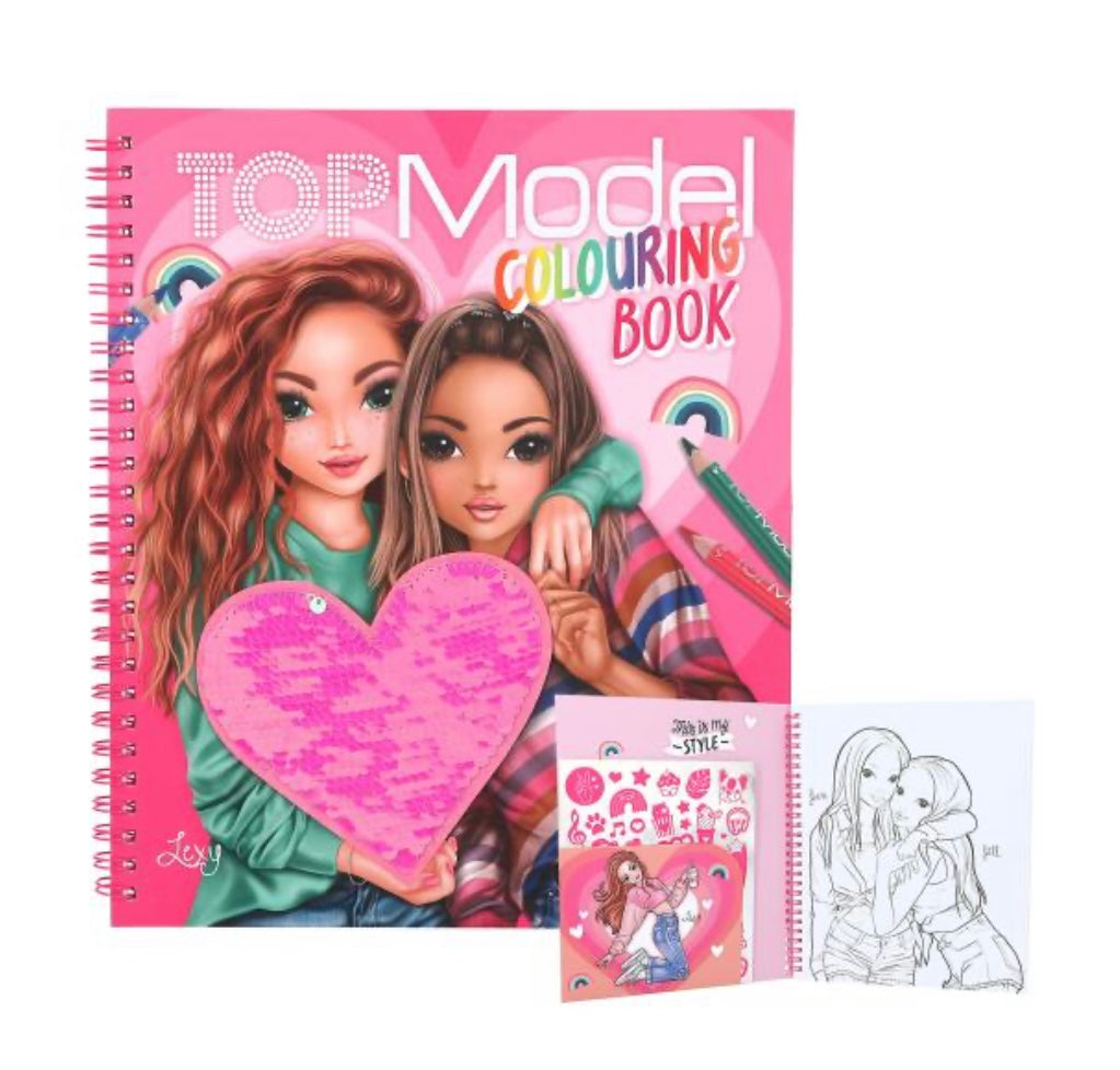 TOPModel Colouring Book With Reversible Sequins Stationary