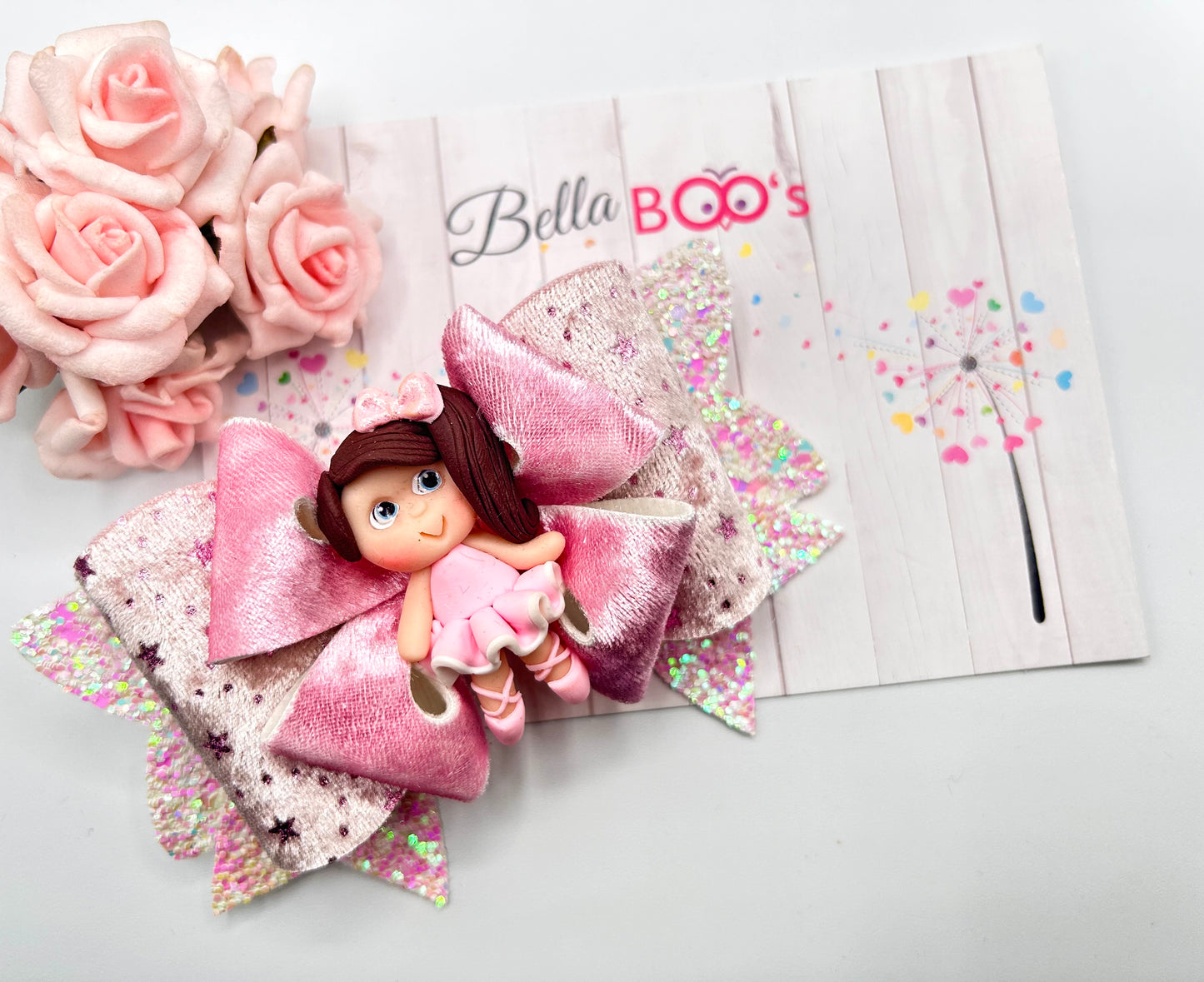 Deluxe Ballerina Hair Bow - Handcrafted Clay - Select Your Colour