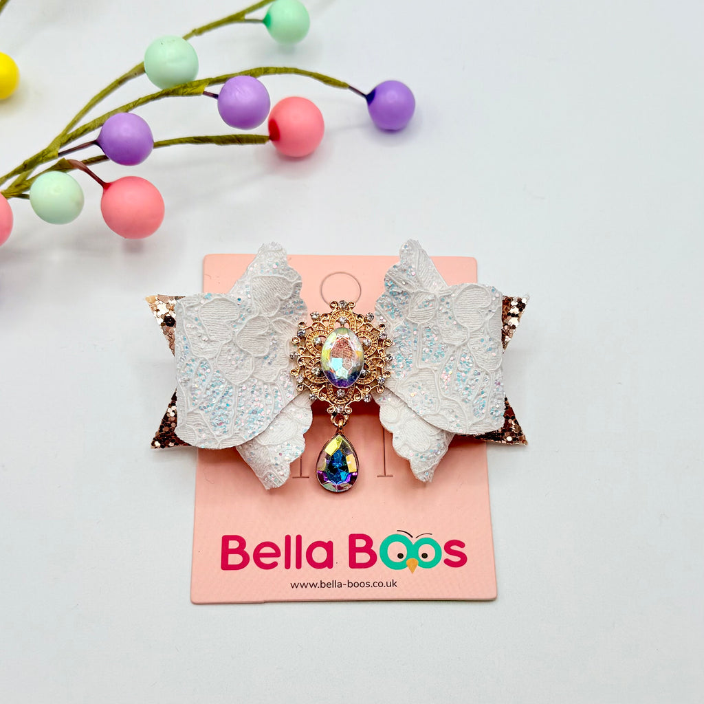 Lace Sparkle Droplet Hair Bow Hair Bows
