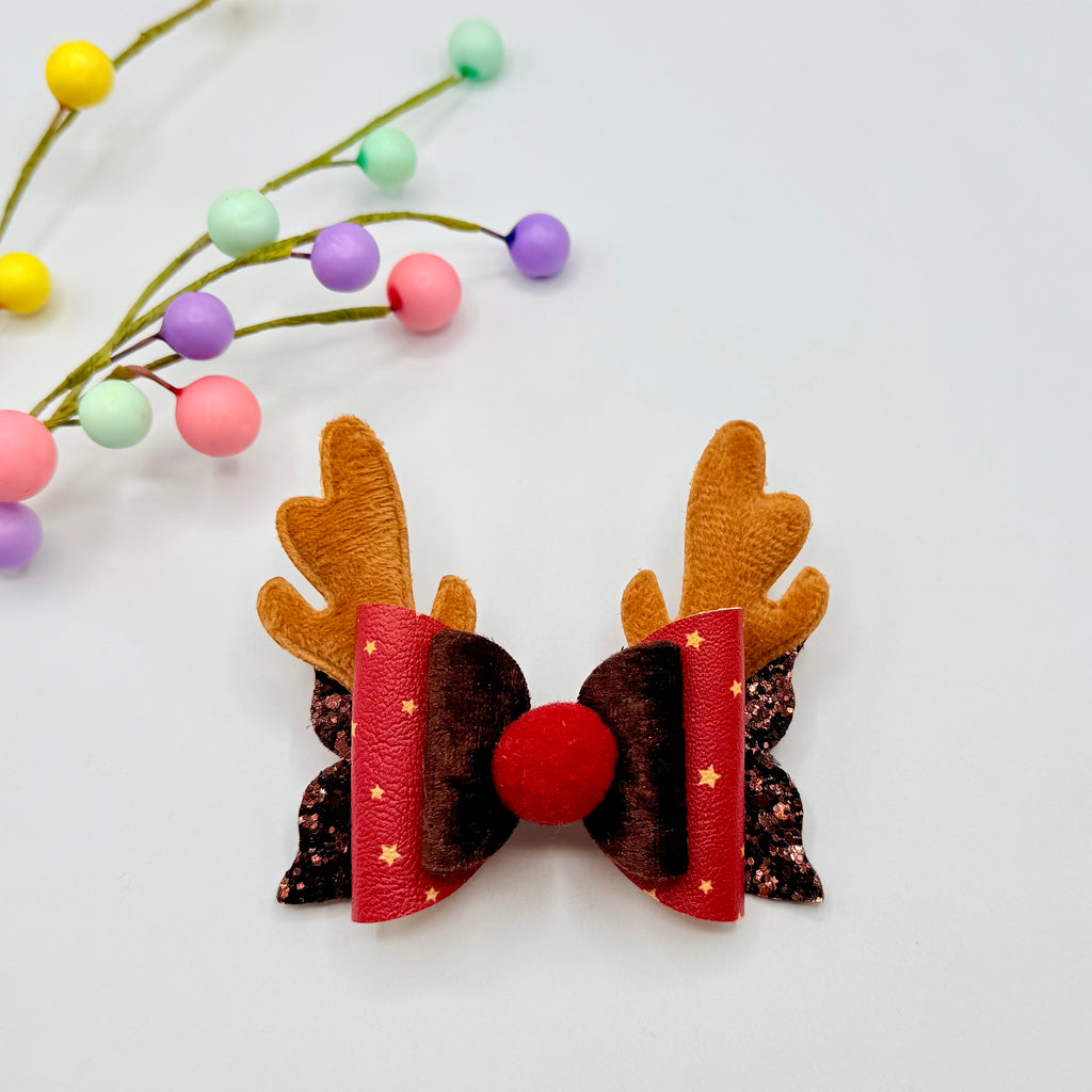 Christmas Reindeer Love Hair Bow hair bows