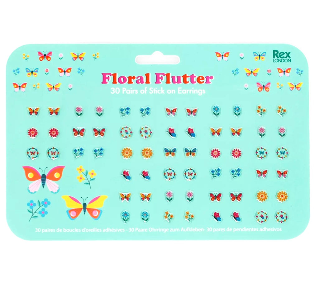 Stick On Earrings (30 Pairs) Floral Flutter