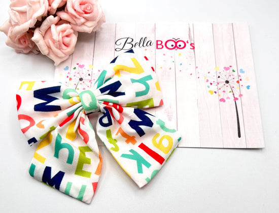 Alphabet Fabric Hair Bow