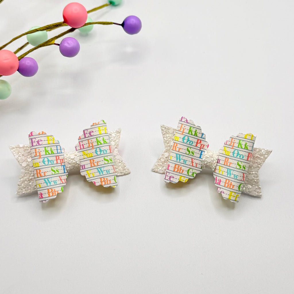 Alphabet Pigtail Hair Bow Set Hair bow sets