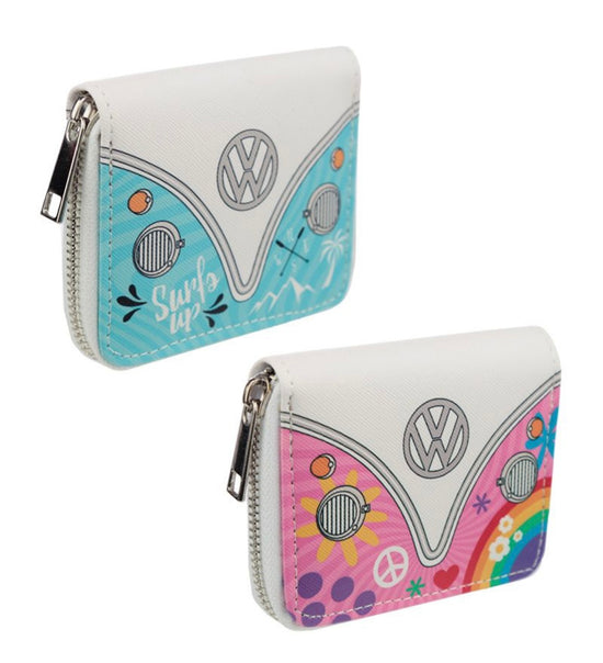 Volkswagen VW T1 Camper Bus Surf & Summer Zip Around Small Wallet Purse