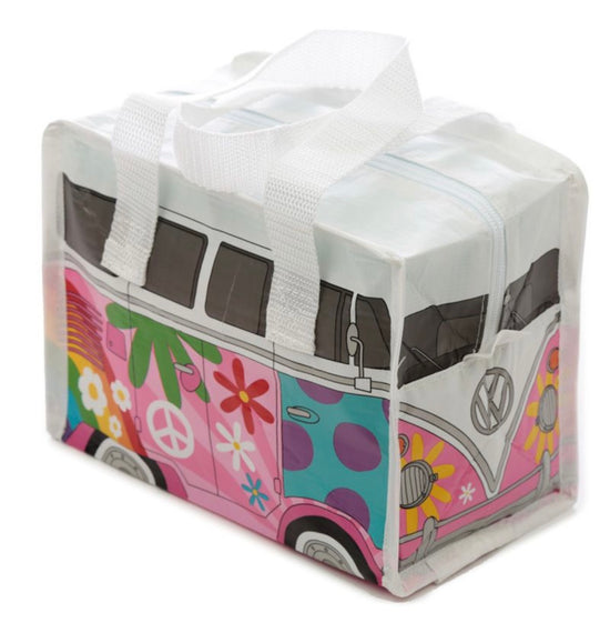 Volkswagen VW T1 Camper Bus Summer RPET Lunch Bag - Pink