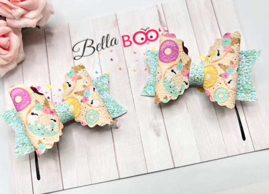 Pigtail Hairbow Set - Unicorn Donuts