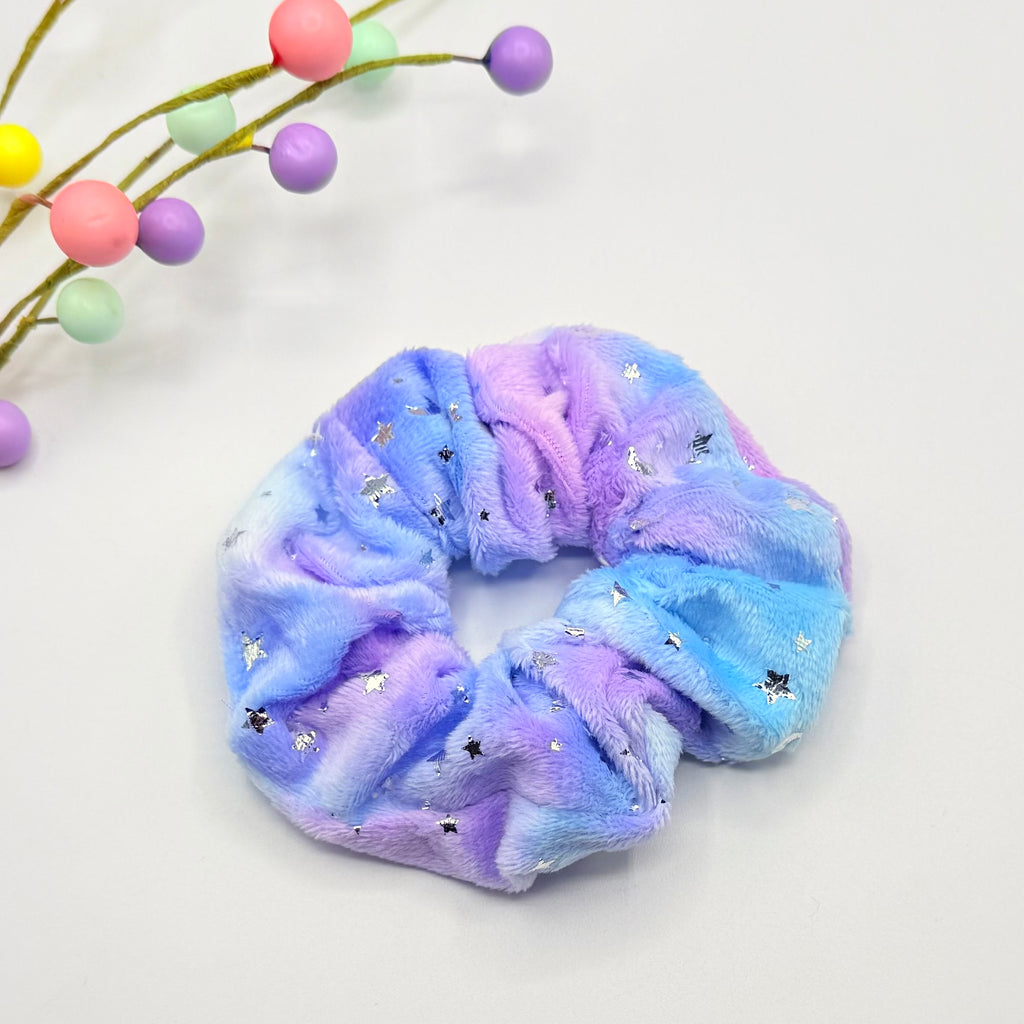 Lilac/Blue Fluffy Ombre Hair Scrunchie Hair scrunchies