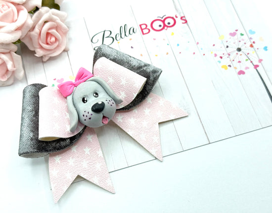 Puppy Love Hair Bow - Handcrafted Clay