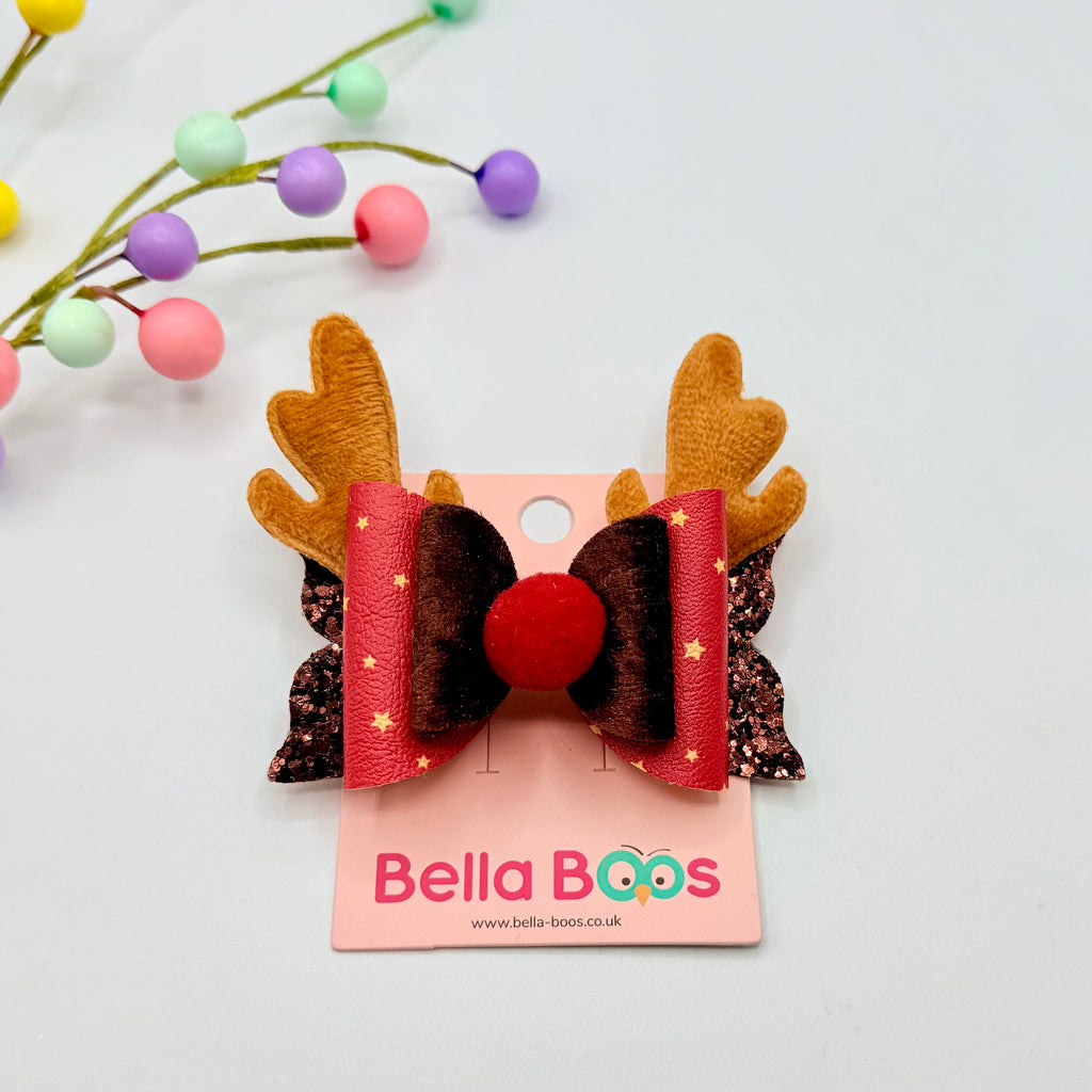Christmas Reindeer Love Hair Bow hair bows