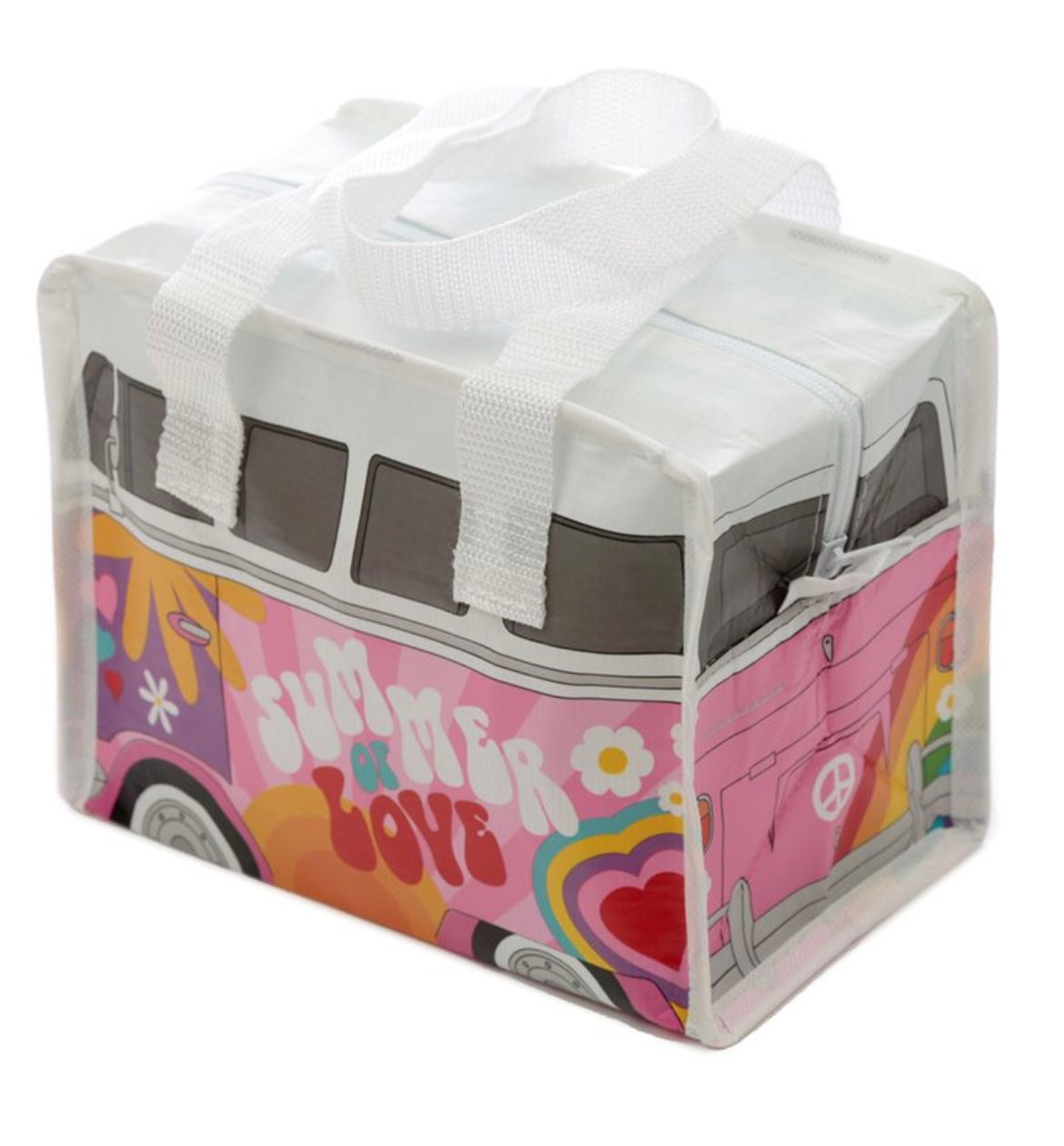 Volkswagen VW T1 Camper Bus Summer RPET Lunch Bag - Pink