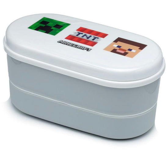 Minecraft Faces Stacked Bento Box Lunch Box with Cutlery