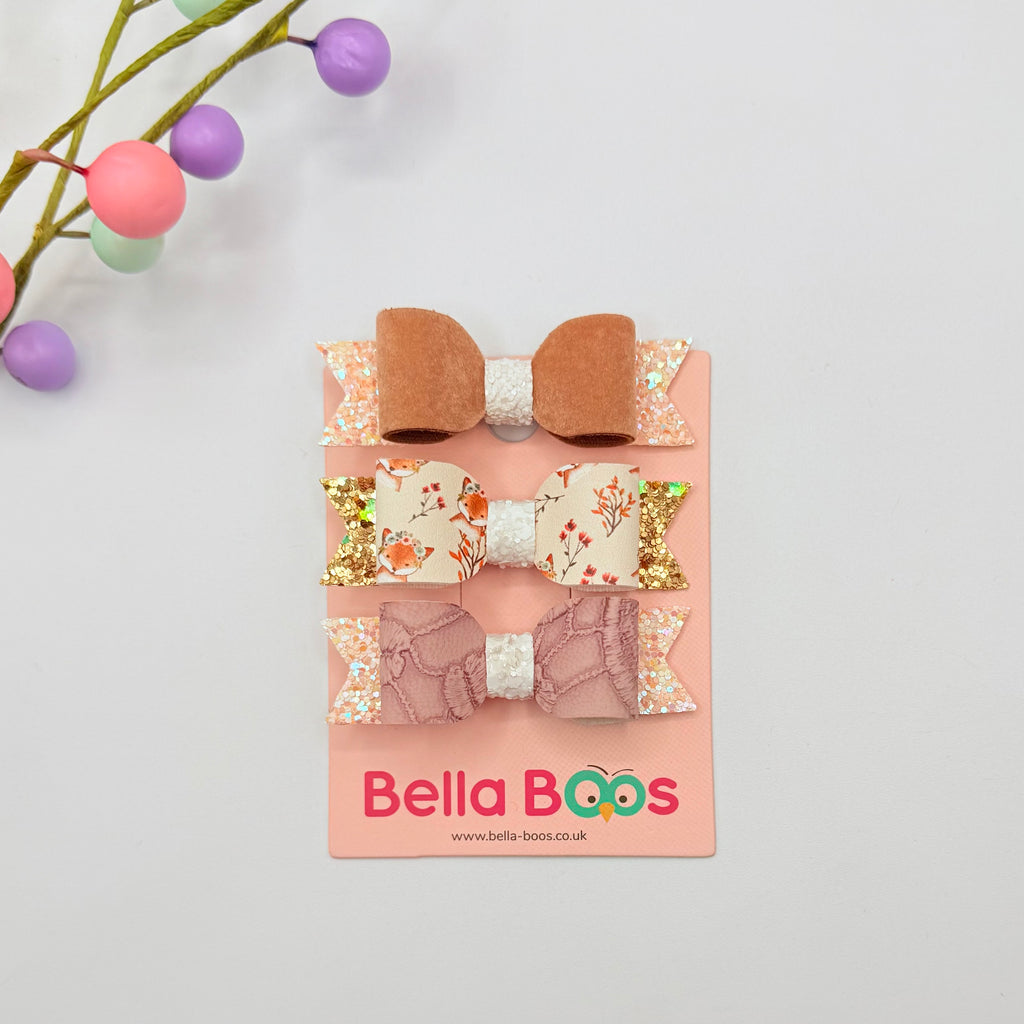 Itsy Bitsy Hair Bow Set - Boho Fox Hair bow sets