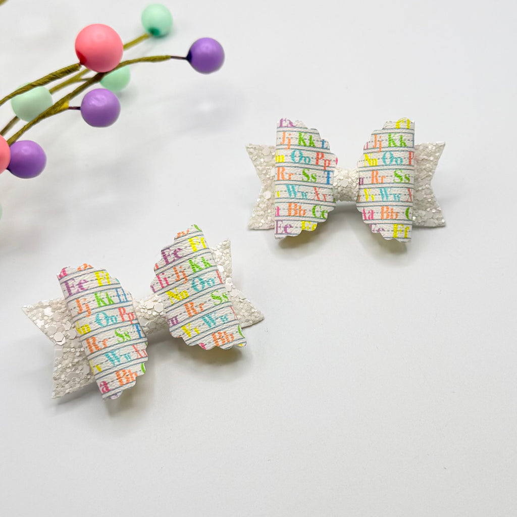 Alphabet Pigtail Hair Bow Set Hair bow sets