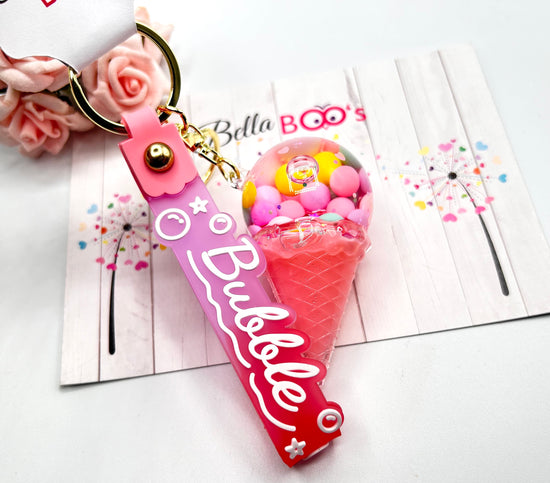 Ice Cream Bubble Keyring