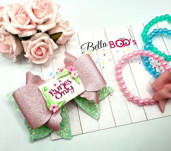 Fairies Only Hair Bow & Bracelet Set