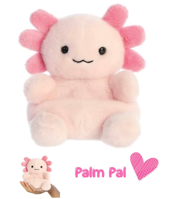 Pink Axolotl Palm Pal, 13cm