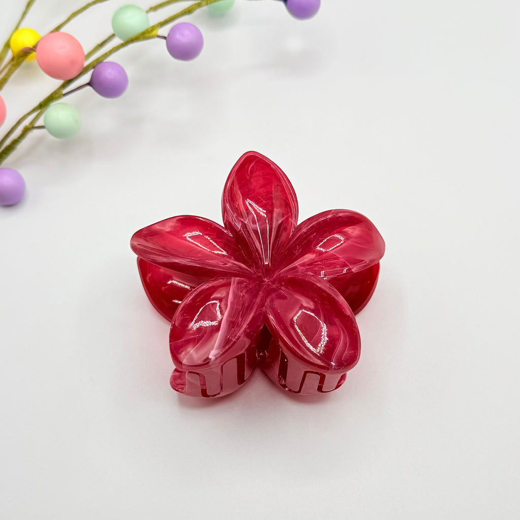 Red Flower Claw Clip Hair Clips