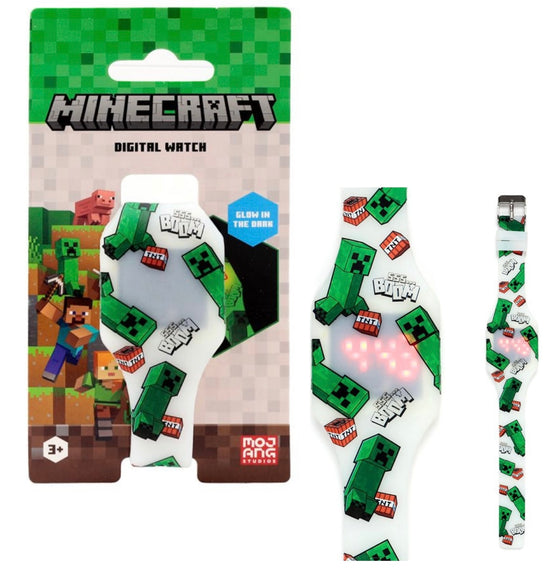 Minecraft Glow in the Dark Silicone Digital Watch - Select your Choice