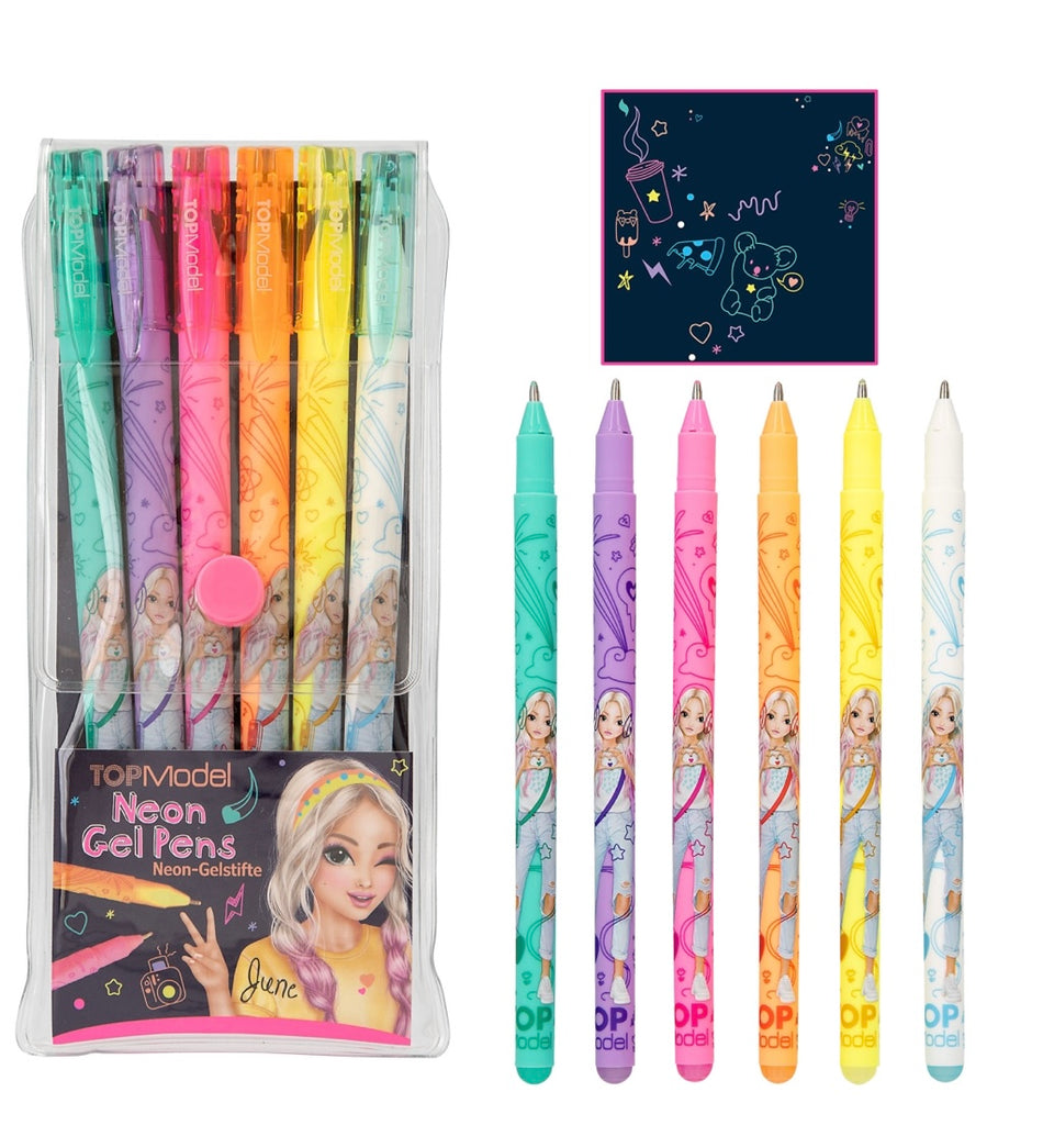 TOPModel Neon Gel Pen Set, 6 Colours Stationary