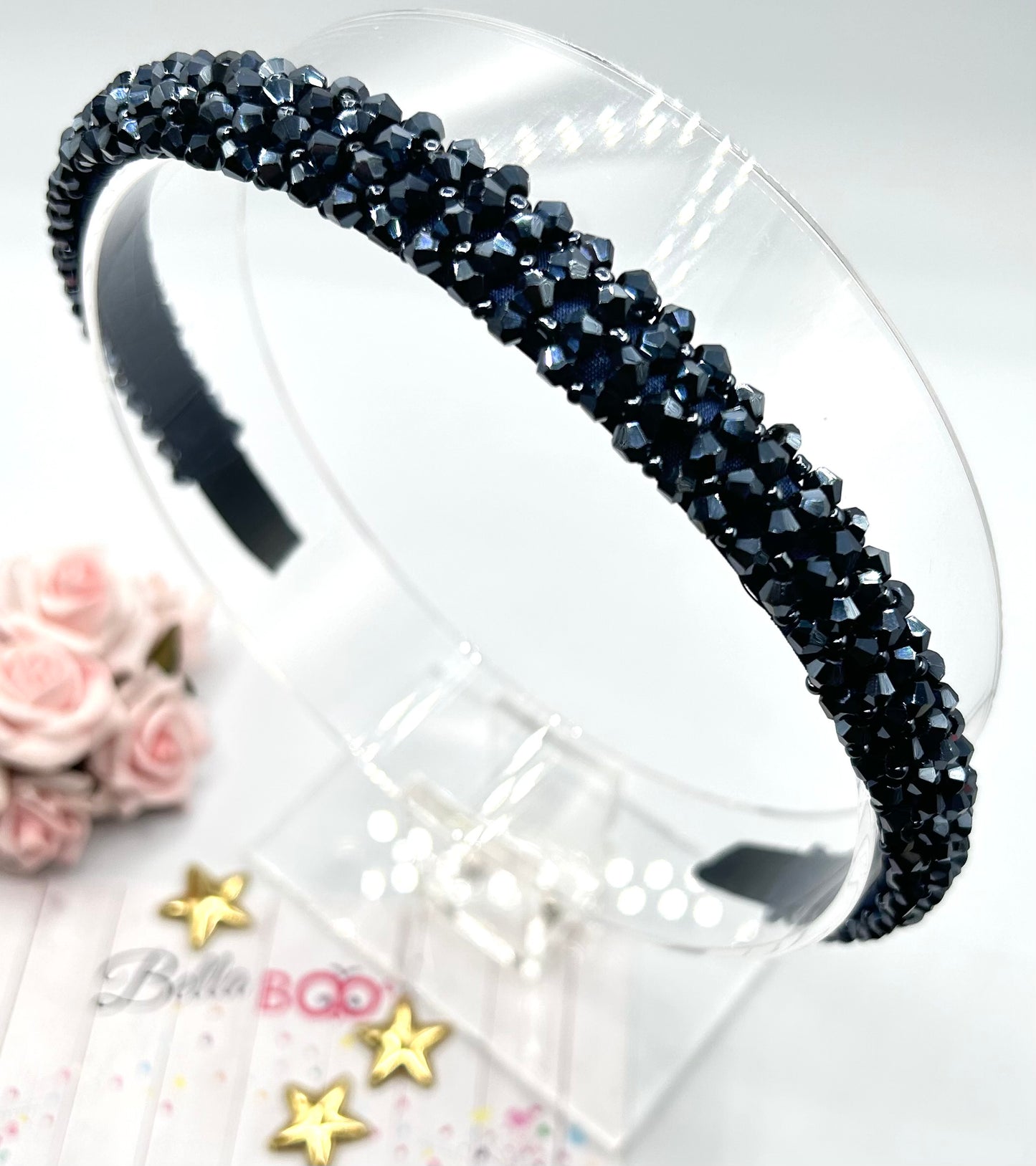 Deep Navy Crystal Hair Band