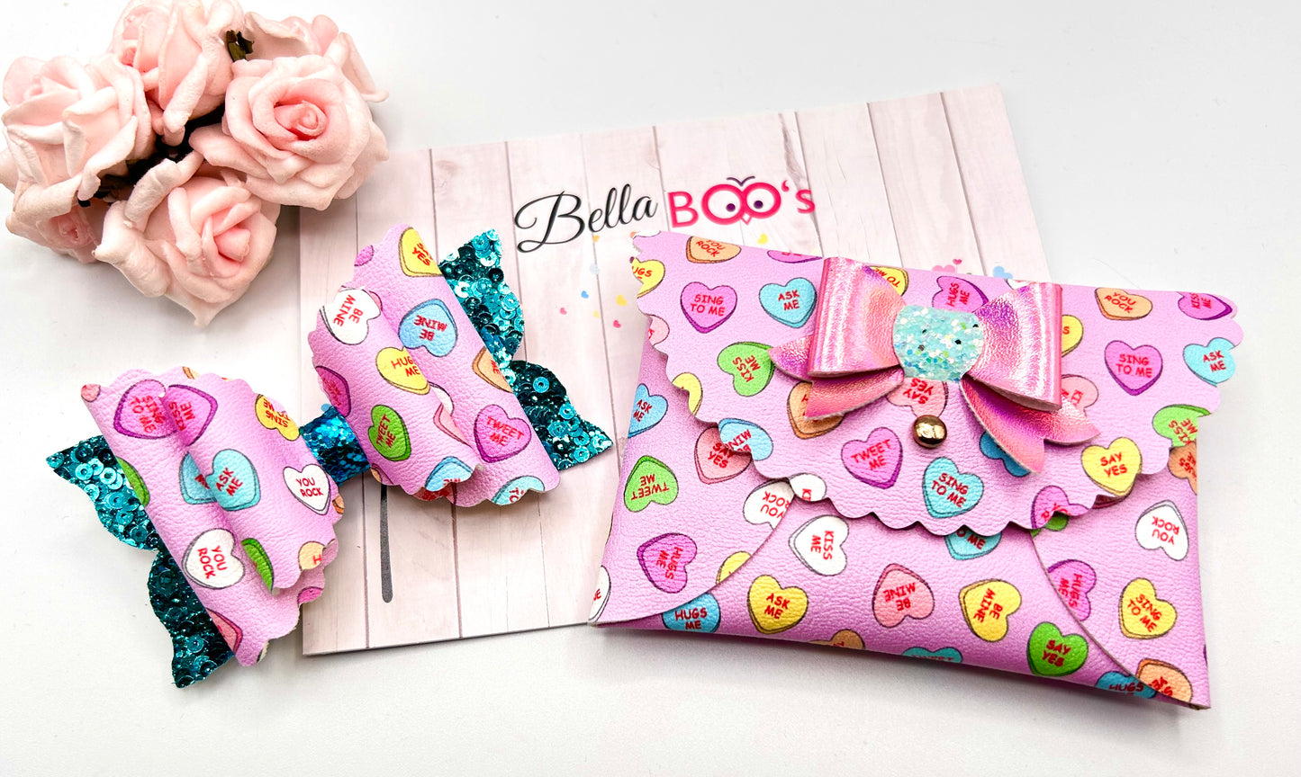 Hair Bow & Pouch Purse Set