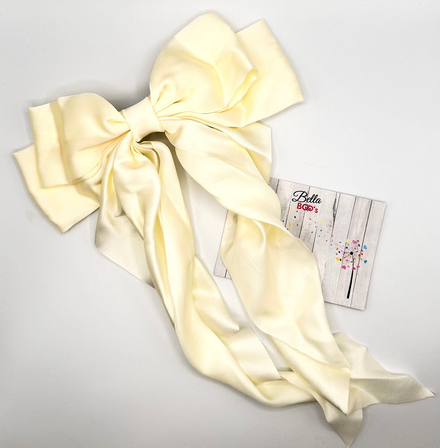 Large Waterfall Style Hair Bow  - Cream