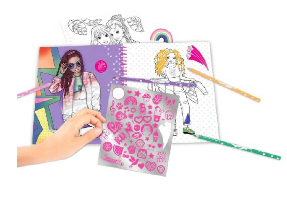 TOPModel Colouring Book With Reversible Sequins Stationary