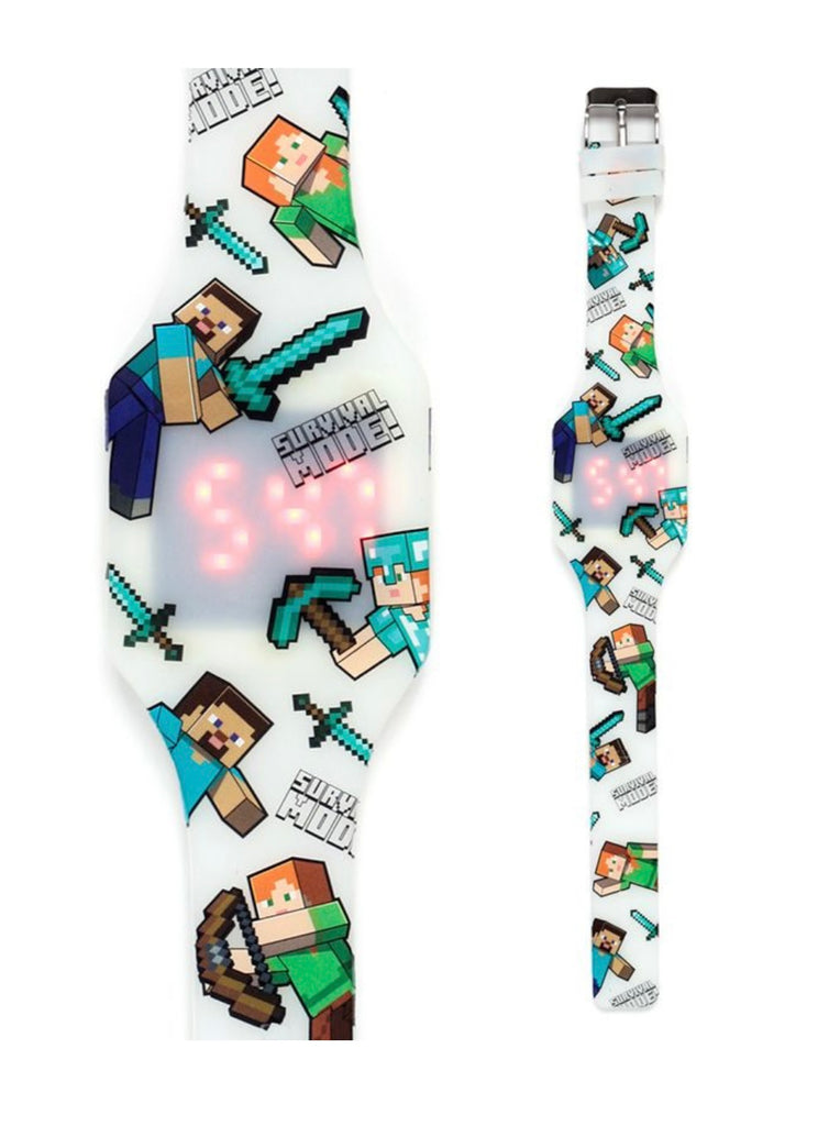 Minecraft Glow in the Dark Silicone Digital Watch - Select your Choice Watches