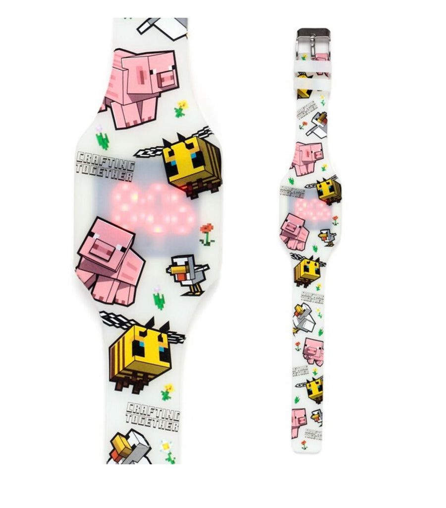 Minecraft Glow in the Dark Silicone Digital Watch - Select your Choice 4 Watches