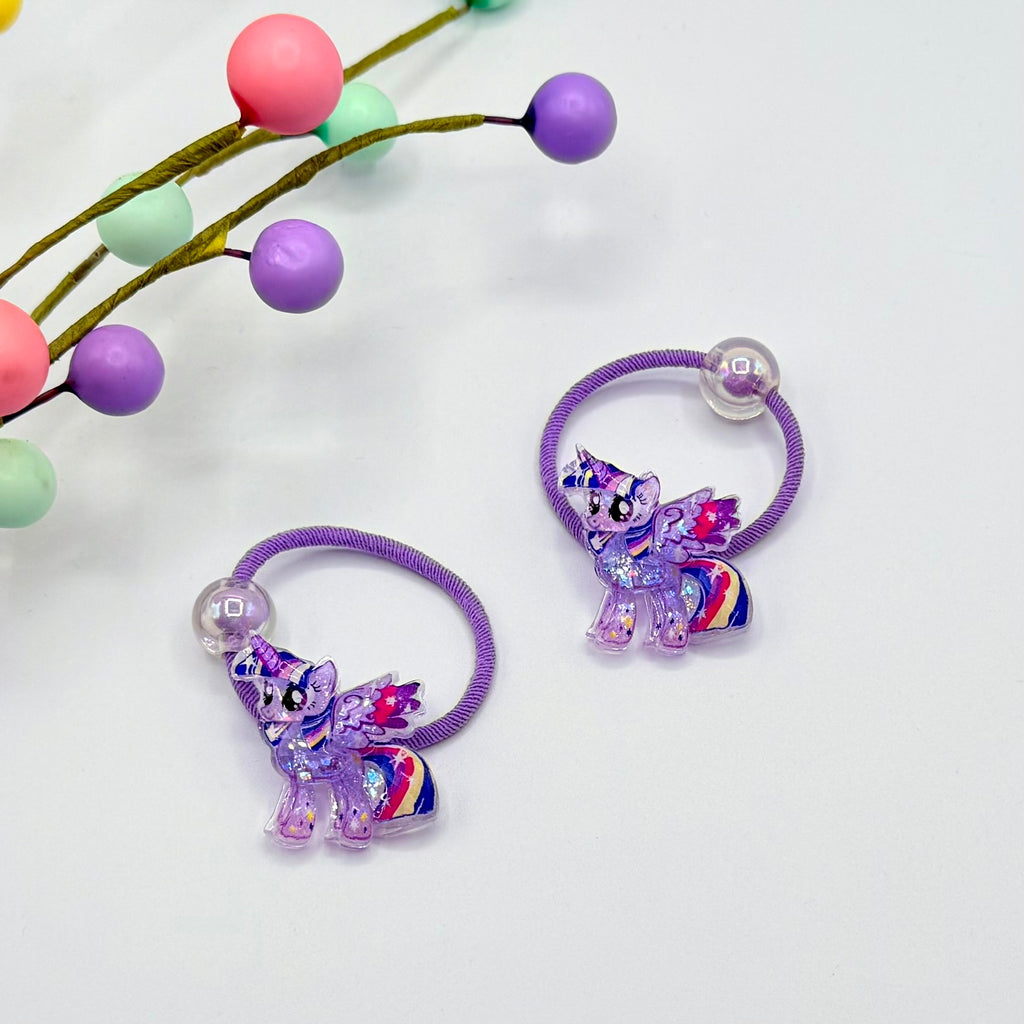 Sparkling Pony Hair Bobble Set - Purple Hair bobbles