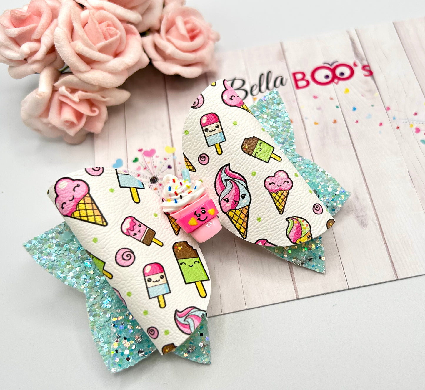 Load image into Gallery viewer, Ice Cream Fun Hair Bow
