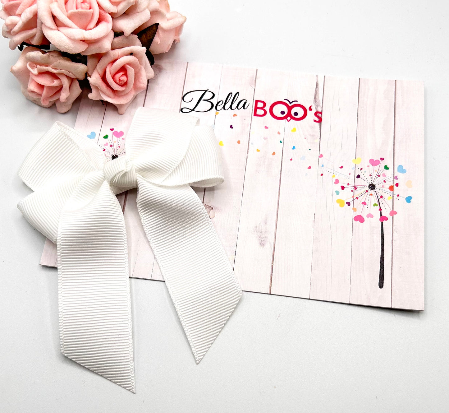 Ribbon Hair Bow - Pink Or White