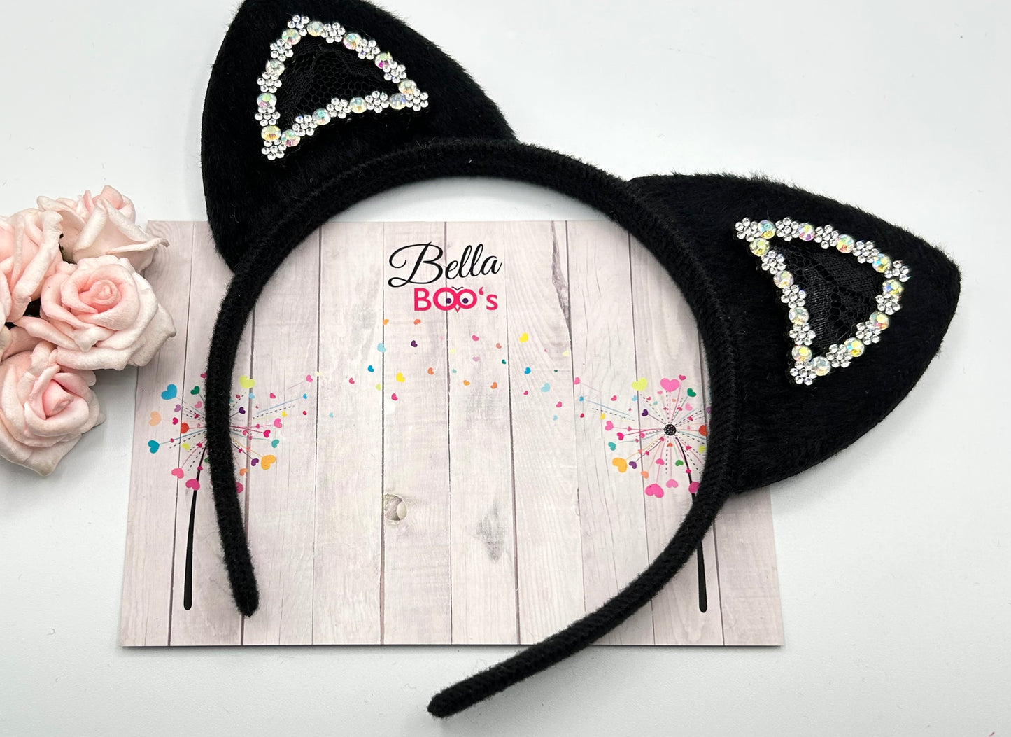 Halloween Diamante Cat Ear Hair Band