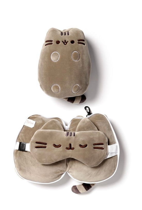 Relaxeazzz Pusheen Cat Shaped Travel Pillow & Eye Mask