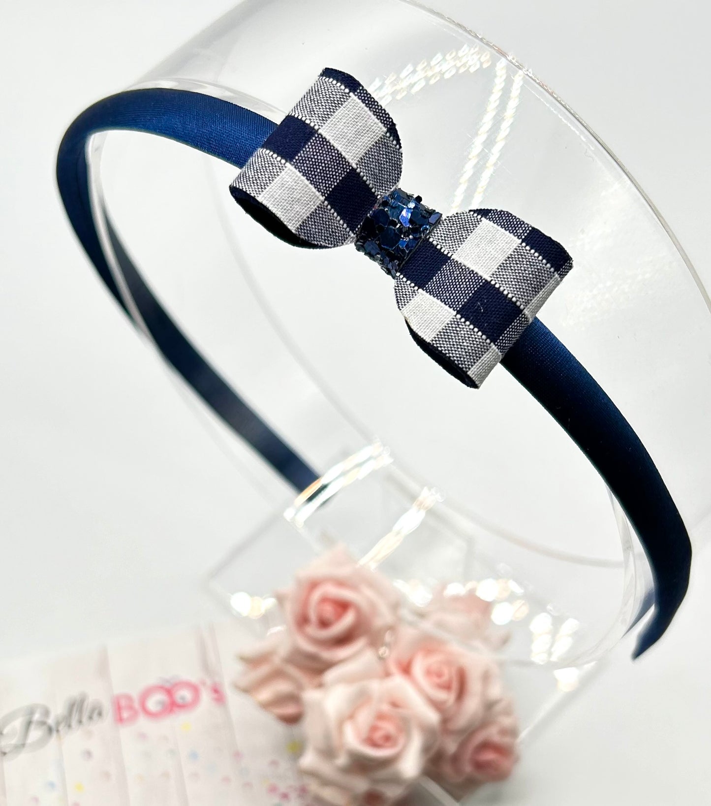 Load image into Gallery viewer, Navy Bow Hair Band
