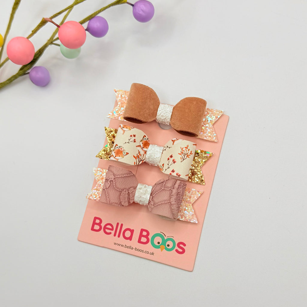 Itsy Bitsy Hair Bow Set - Boho Fox Hair bow sets