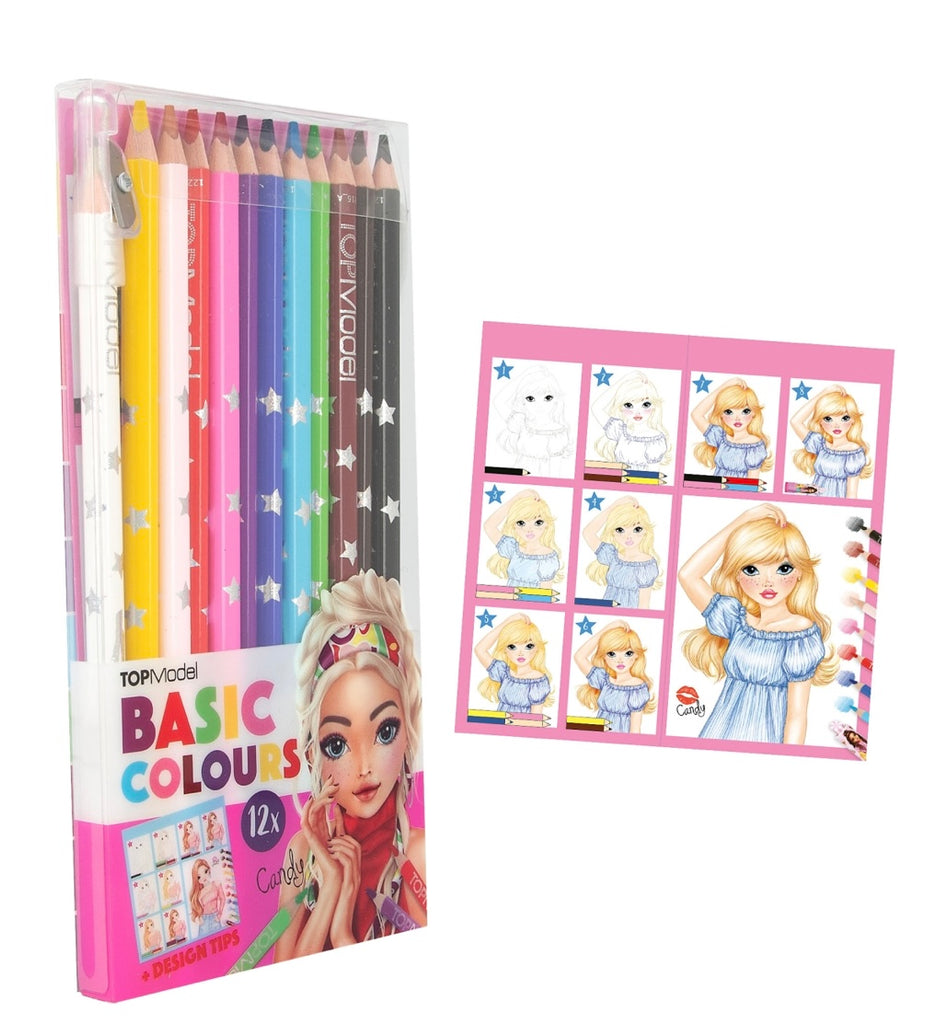 TOPModel Basic Colouring Pencil Set 12 Colours Stationary