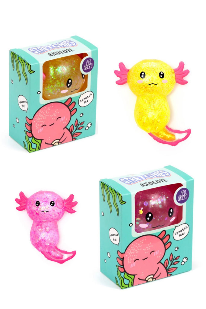 Squeezable Glitter Axolotl Stress Toy Fidget
