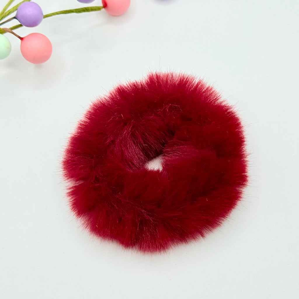 Red Faux Fur Bun Cuff/Hair Scrunchie Hair scrunchies