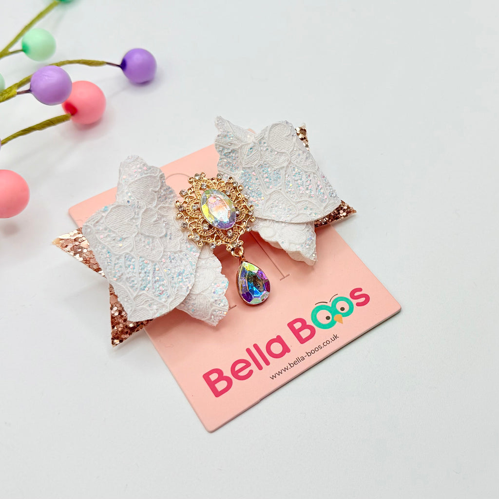Lace Sparkle Droplet Hair Bow Hair Bows