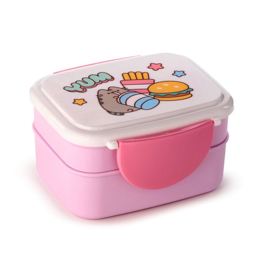 Pusheen the Cat Foodie Clip Lock Stacked Bento Lunch Box with Cutlery Lunch boxes