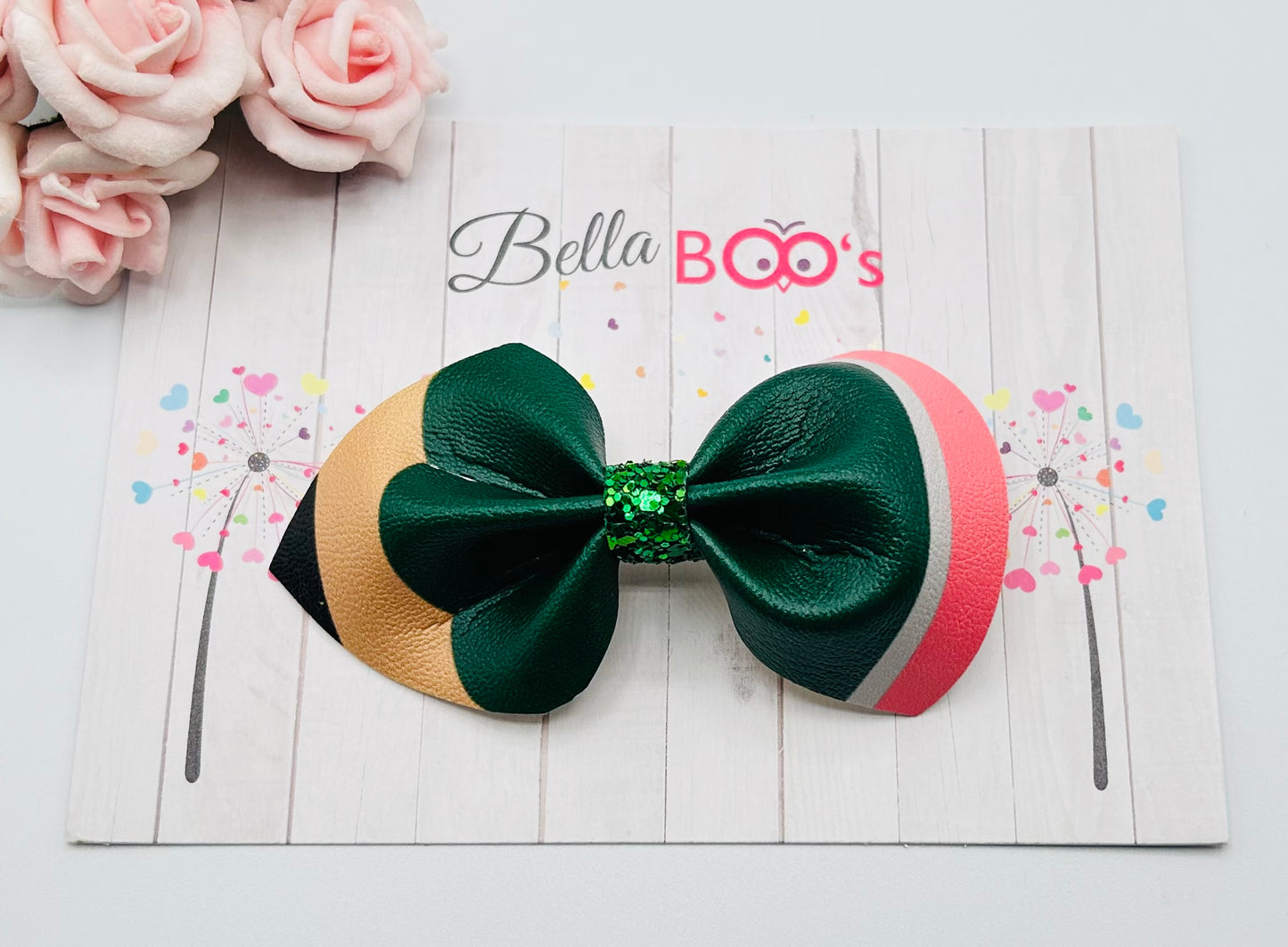 Load image into Gallery viewer, Pencil Hair Bow/Clip - Green
