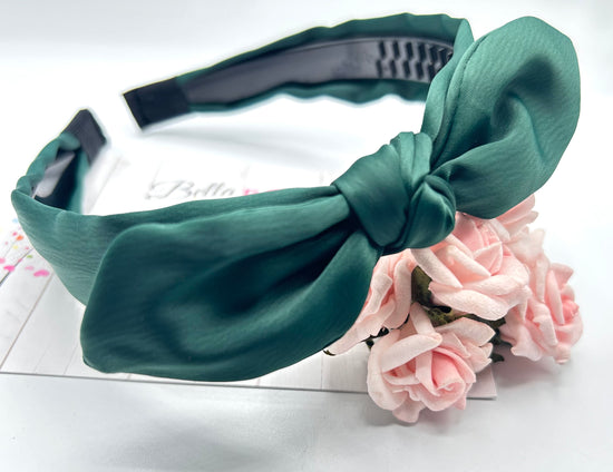 Green Knotted Bow Hair Band